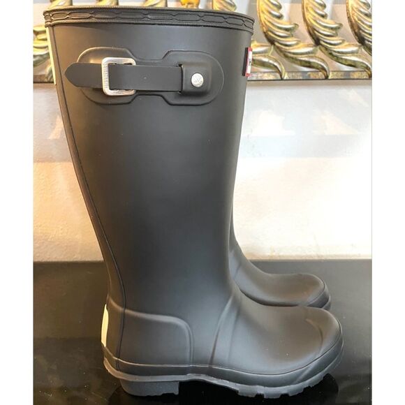 Hunter Rain Boots Kids Classic Original Tall Big Kid Size 3G/2B Matte Black NEW - Picture 3 of 10